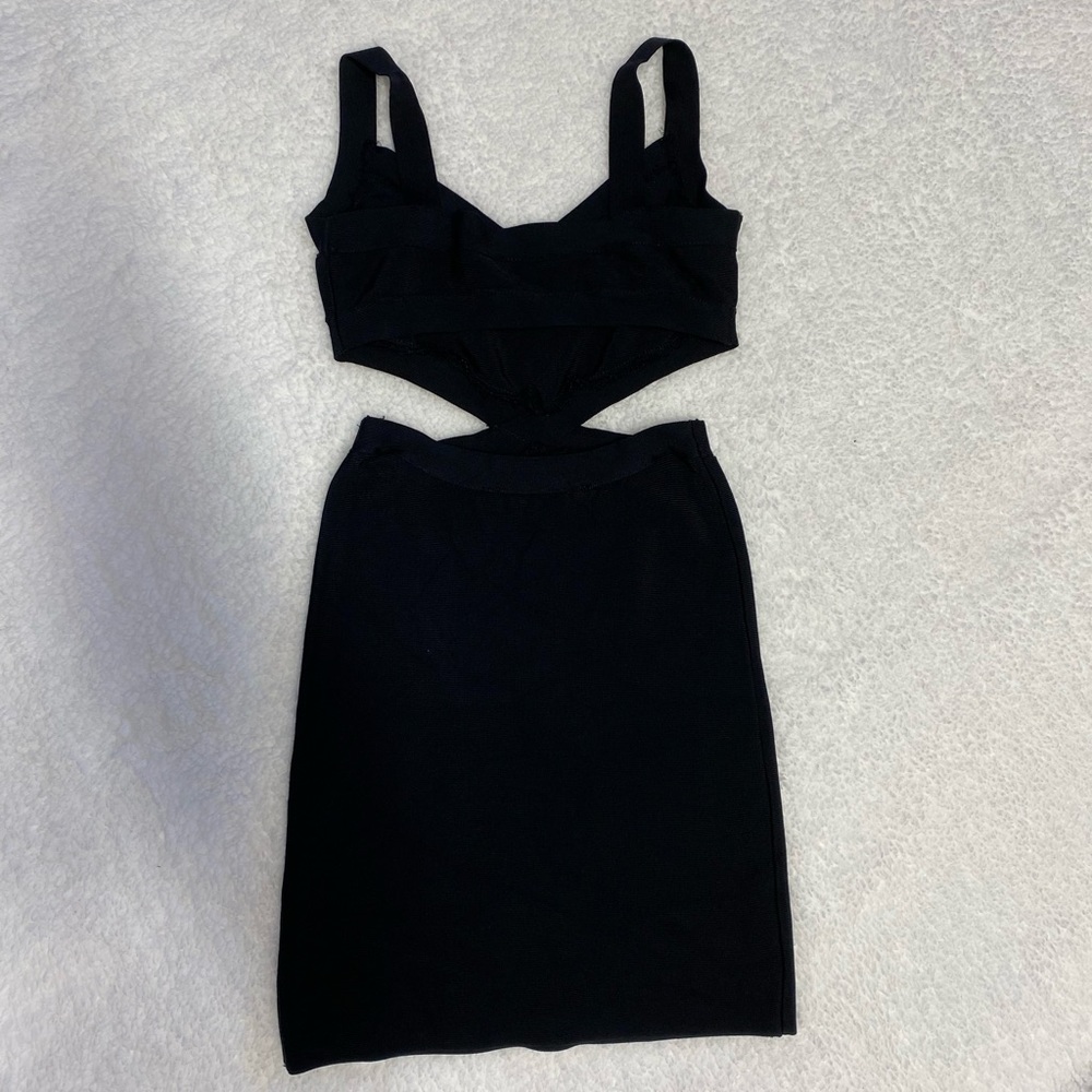BCBGMAXAZRIA Black Cutout Mini Dress
